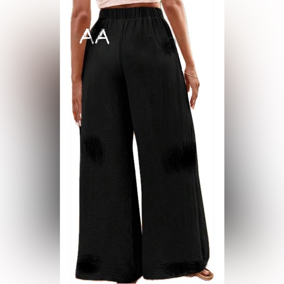 Boho High Waist Elastic Wide Leg Waistband Palazzo Pants - Picture 3 of 3